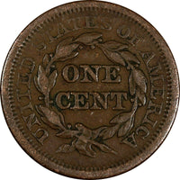US Copper 1851 Braided Hair Large Cent 1 c. (17 101)