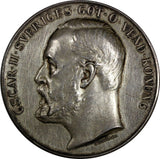 SWEDEN Silver Medal Oscar II Reward for Horse Breeding By A.LINDBERG 43mm (359)