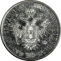 AUSTRIA Ferdinand I (1835-1848) Silver 1841-A 20 Kreuzer Vienna aUNC KM2208(907)