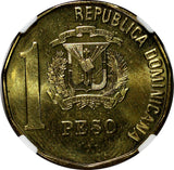 Dominican Republic Juan Pablo Duarte 2005 1 Peso NGC MS65 GEM BU KM# 80 (025)