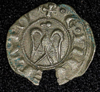 ITALY, Kingdom of Sicily. Henry VI and Constance. 1194-1197. BI Denaro (22 602)