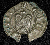 ITALY, Kingdom of Sicily. Henry VI and Constance. 1194-1197. BI Denaro (22 602)