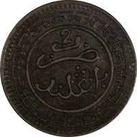 Morocco Abd al-Aziz Bronze 1320 (1903) Bi	2 Mazunas ch.XF Y# 15.1 (19 676)