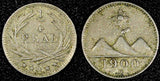 GUATEMALA Copper-Nickel  1900 H 1/4 Real  Heaton Mint Toned KM# 175 (22 798)