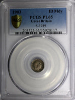 Great Britain Edward VII Silver 1903 1 Penny PCGS PL65 PROOFLIKE TONED KM#795(7)