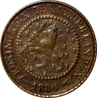 Netherlands Wilhelmina I Bronze 1886 1/2 Cent Key Date KM# 109 (6460)