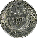 Brazil Silver 1930 2000 Reis NGC  AU DETAILS KM# 526 (006)