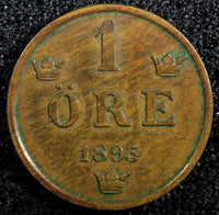 SWEDEN Oscar II Bronze 1893 1 ORE KEY DATE KM# 750 (23 146)