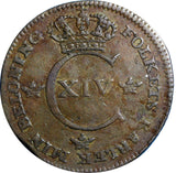 SWEDEN COPPER Carl XIV Johan 1820 1/4 SKILLING    KM#595