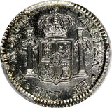 Mexico SPANISH COLONY Charles IV Silver 1801 MO FT 1/2 Real PCGS AU DETAILS KM72