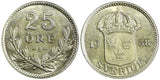 Sweden Gustaf V Silver 1938 25 Öre  KM# 785 (22 046)