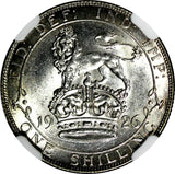 Great Britain George V Silver 1926 1 Shilling NGC MS63 MODIFIED BUST  KM# 829