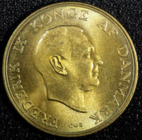 DENMARK Frederik IX Aluminum-Bronze 1957 C S 1 Krone GEM BU COIN KM# 837.2 (790)