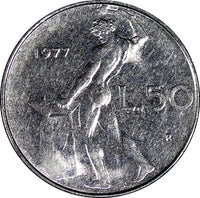 Italy Stainless Steel 1977 50 Lire 24.8 mm KM# 95.1 (21 336)