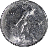 Italy Stainless Steel 1977 50 Lire 24.8 mm KM# 95.1 (21 336)
