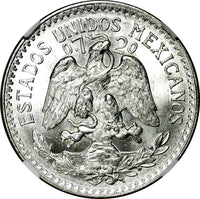 Mexico ESTADOS UNIDOS MEXICANOS Silver 1943 M 50 Centavos NGC MS66 KM# 447