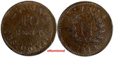 French States ANTWERP Napoleon I Bronze 1814 R 10 Centimes SCARCE KM# 5.3 (235)