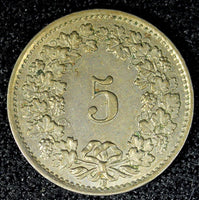 SWITZERLAND Copper-Nickel 1948 5 Rappen  Toned KM# 26 (23 389)