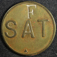 COSTA RICA Bronze Token SAT  c/s "F" 25.3mm 4,29 g. SCARCE (23 246)