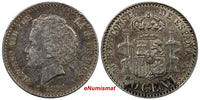 Spain Alfonso XIII Silver 1894(94) PG-V 50 Centimos ONE YEAR TYPE KM# 703 (9718)