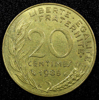 FRANCE Aluminum-Bronze 1985 20 Centimes KM# 930 (22 727)