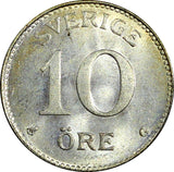 Sweden Gustaf V (1907-1950) Silver 1941 G 10 Öre  GEM BU KM# 780 (22 083)