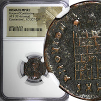 Roman Empire Constantine I AD 307-337 AE3 BI Nummus / LEGION CAMP GATE NGC (229)