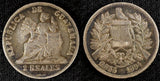 Guatemala Silver 1894  2 Reales 24 mm Nice Toned KM# 167 (23 192)
