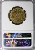 France Aluminum-Bronze 1936 2 Francs NGC MS63 TOP GRADED BY NGC KM# 886 (099)