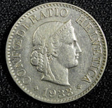 Switzerland Nickel 1933 B 10 Rappen  KM# 27b  (23 894)