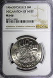 Seychelles 1976 10 Rupees Declaration of Independence NGC MS66 GEM BU KM# 28 (8)