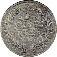 Egypt Abdul Hamid II Silver AH1293//10 (1884) 2 Qirsh KM# 293 (20 726)