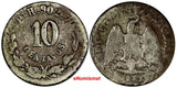 Mexico Silver 1883 Pi H 10 Centavos San Luis Potosi VERY RARE DATE KM#403.9 (82)