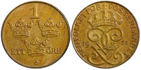 SWEDEN Gustaf V Bronze 1935 1 Öre  Choice UNC Condition KM# 777.2 (21 919)