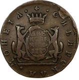 RUSSIA SIBERIA Catherina II Copper 1779/69 KM 2 Kopecks OVERDATE Suzun C#4 (298)