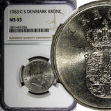 Denmark Frederik IX 1963 CS 1 Krone NGC MS65 TOP GRADED COIN BY NGC KM# 851.1(6)