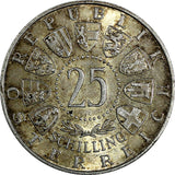 Austria Silver 1956 25 Schilling Wolfgang Amadeus Mozart Light Toned KM# 2881(3)