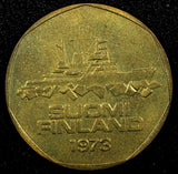 FINLAND Aluminum-Bronze 1973  5 Markkaa UNC KM# 53 (24 001)