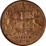 India-British Victoria Copper 1858 1/4 Anna KM# 463.1 (19 377)