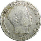 Italian States KINGDOM OF NAPOLEON Silver 1814 M 1 Lira Milan C# 8.1 (23 492)