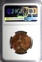 Great Britain Victoria Copper 1841 1/2  Penny NGC MS63 RB Early Date KM# 726 (5)