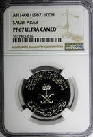 Saudi Arabia UNITED KINGDOMS PROOF AH1408(1987) 100 Halala NGC PF67 UC KM65 (6)