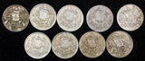 Guatemala Copper-Nickel LOT OF 9 COINS 1901 1/2 Real KM# 176 (21 645)