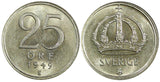 Sweden Gustaf V Silver 1943 G 25 Öre 1stYear Type GEM BU COIN KM# 816 (22 029)