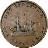CANADA New Brunswick Victoria  Copper 1843 1 Penny Token 34,1 mm KM# 2 (21 091)