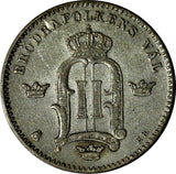 SWEDEN Oscar II Silver 1881 EB 10 Ore Mintage-763,000 KEY DATE VF  KM# 755/10588