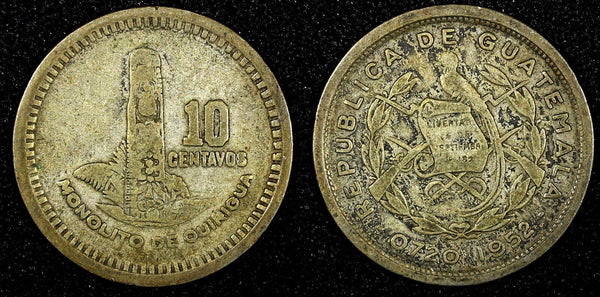 GUATEMALA Silver 1952 10 Centavos Mintage-307.139 KM# 256.1 (22 890)
