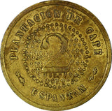 GUATEMALA BRASS TOKEN 2 Real San Miguel Uspantan Finca San Jose del Soch (222)