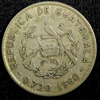GUATEMALA Silver 1960 10 Centavos 1st Year Type KM# 262 (23 401)