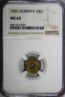 NORWAY Copper-Nickel 1925 10 ORE NGC MS64 TOP GRADED COIN BY NGC KM# 383 (20)